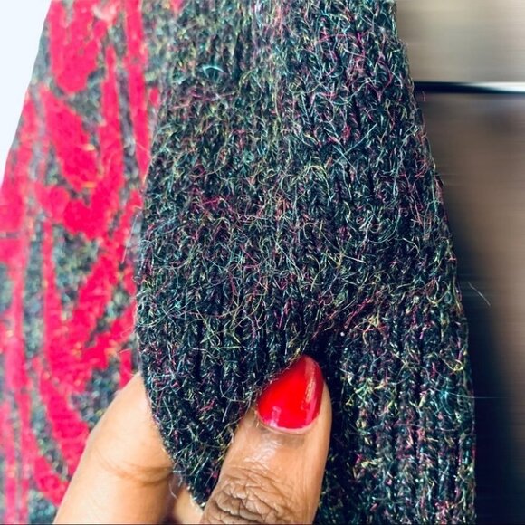 VINTAGE NEW WANG KANG CO FUSHIA PINK BLACK BUTTON UP OVERSIZED CARDIGAN - Picture 9 of 15